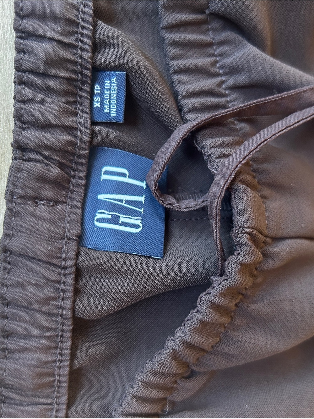 GAP Dark Brown Drawstring Waist Pants